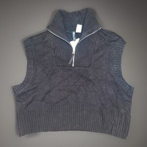 H&M Divided Black Ribbed Sweater Vest NWT - Size Medium / MSRP 24.99